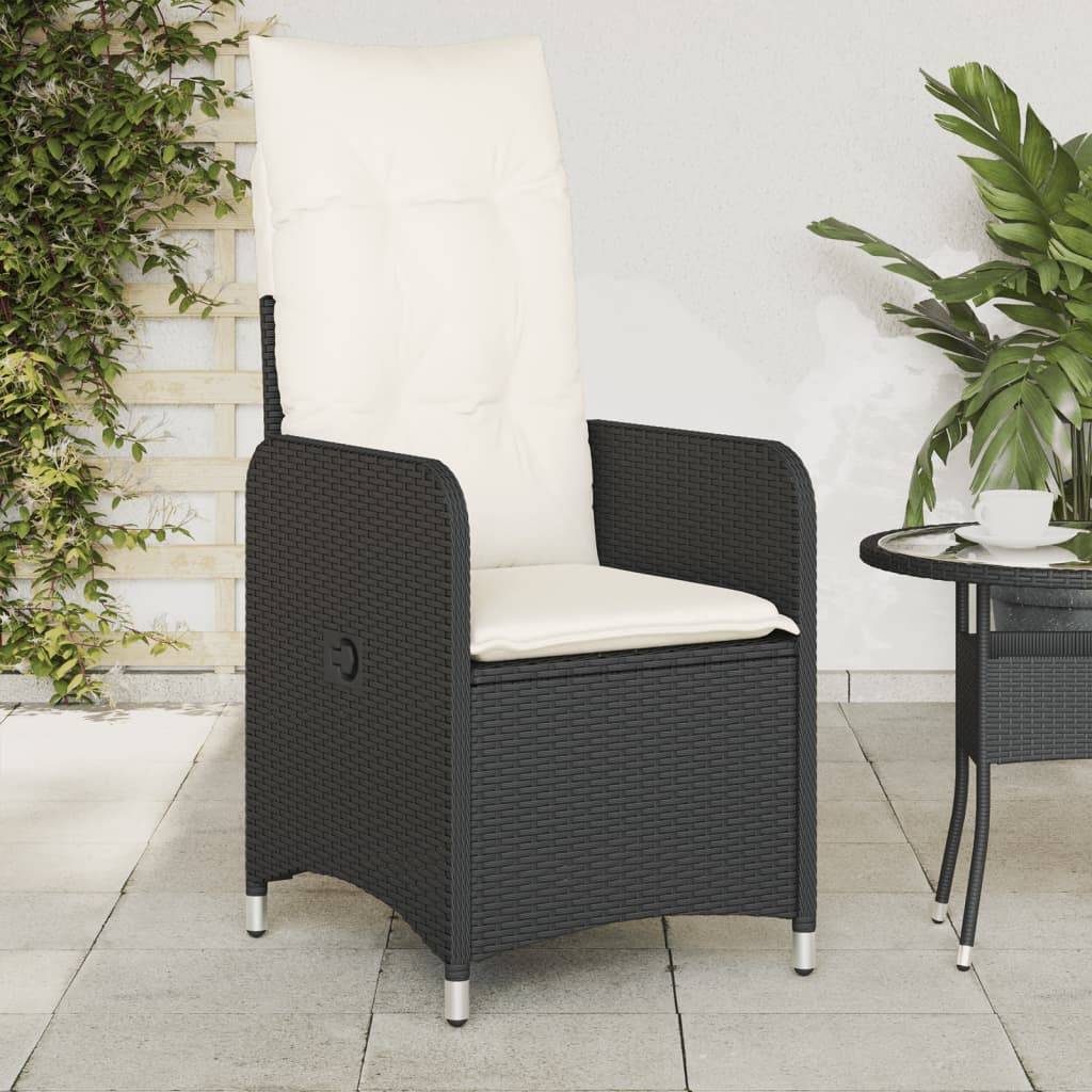 ComfortXL - Fauteuil de Jardin Inclinable Résine Tressée avec Coussin Dossier Réglable pour Balcon Noir – ComfortXL Outdoor Living - Image 1