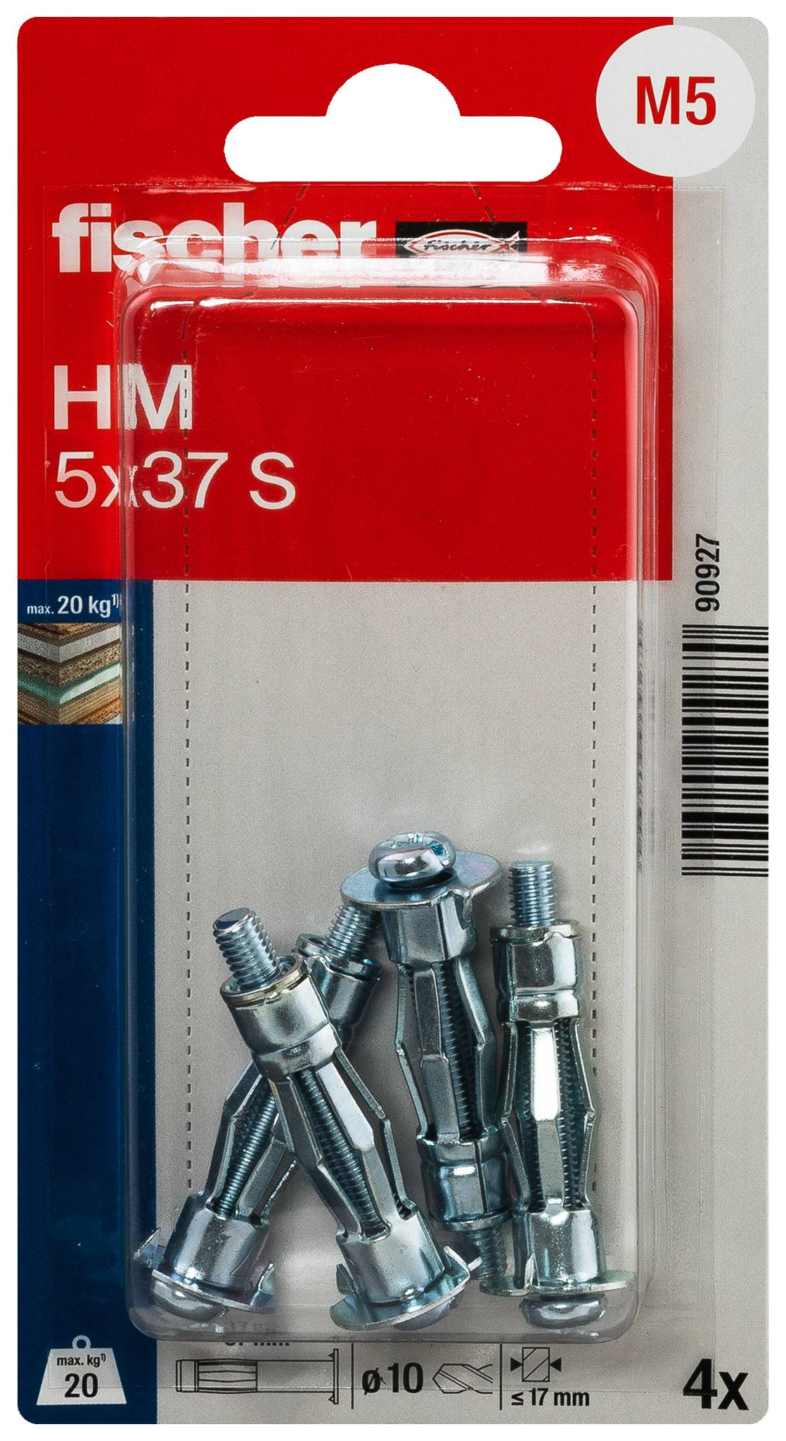 Fischer - Chevilles métalliques à expansion HM 5 x 37 S avec vis - FISCHER - 90927 - Image 4
