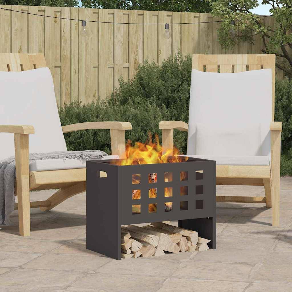 Foyer extérieur portable en acier design ouvert pour jardin et camping Noir – ComfortXL Outdoor Living - Image 1