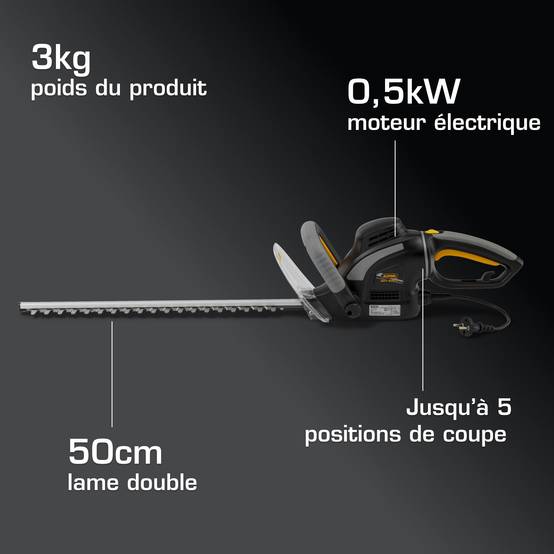 Alpina - Taille-haie électrique AHT 500 E (500W), lame double 50 cm, écartement dents 22 mm - Alpina - Image 5