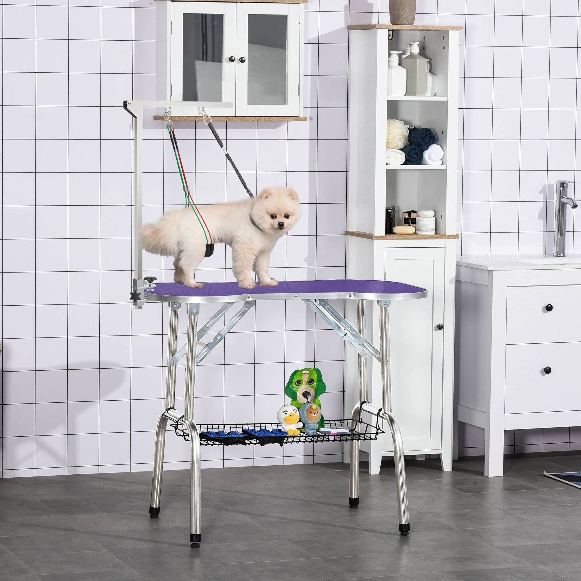ComfortXL - Bras de toilettage chien aluminium réglable 74 cm pour table chiens petits et moyens pliable - ComfortXL Outdoor Living - Image 3