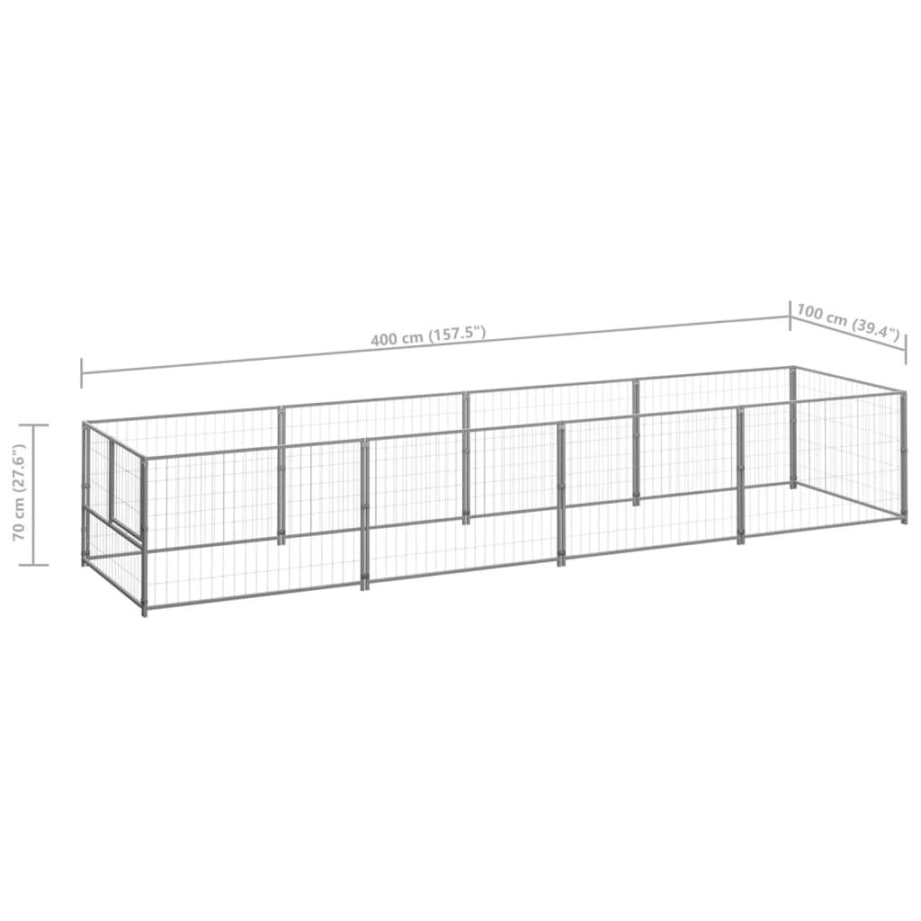 Vidaxl - Chenil Argenté 4 m² Acier vidaXL 3082102 - Image 8