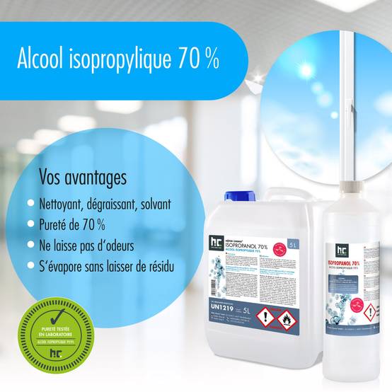Alcool isopropylique 70% Höfer Chemie® en bidon de 5 L x 48 - Image 3
