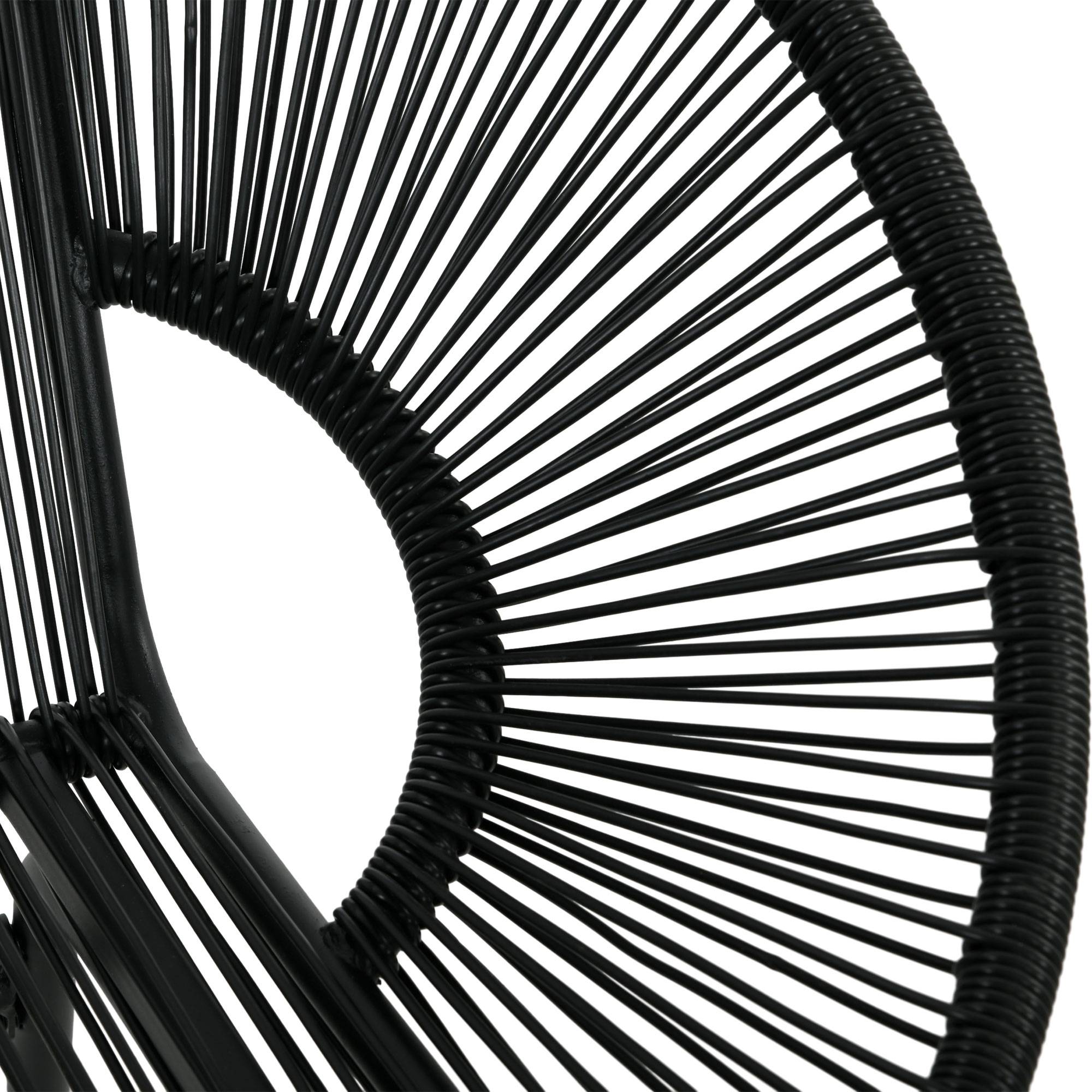 Banc en rotin poly pour 2 places jusqu’à 260 kg, noir, construction stable en acier, idéal pour terrasse et balcon - Image 7