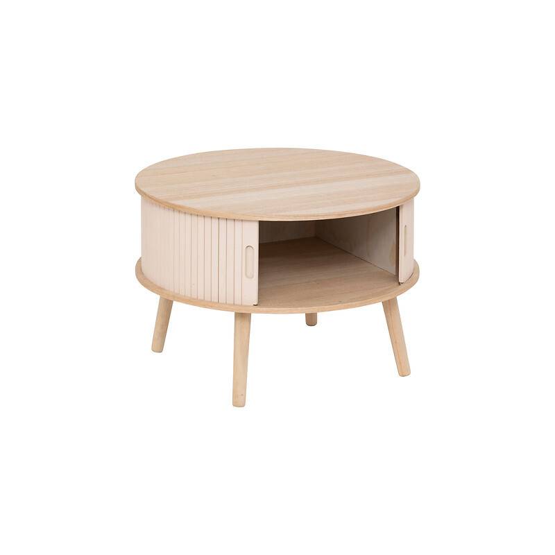 Table basse rond D60 portes coulissantes beige Atmosphera - Image 4