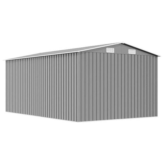 Vidaxl - Abri de jardin 257x392x181 cm Métal Gris vidaXL 143345 - Image 7