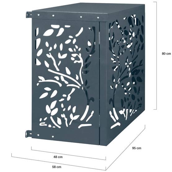 Cache climatiseur en métal gris anthracite LIS protection unité extérieur 95 x 50 x 80 cm - Image 5