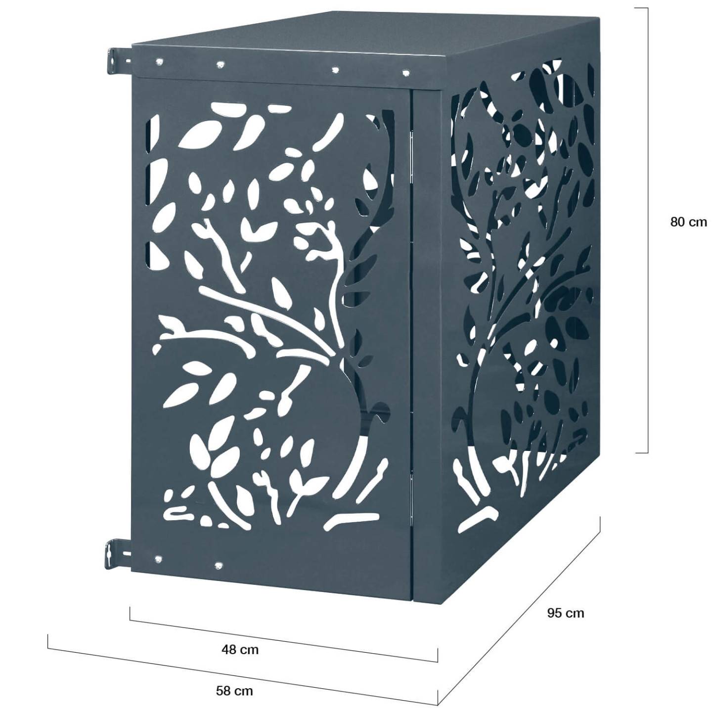 Cache climatiseur en métal gris anthracite LIS protection unité extérieur 95 x 50 x 80 cm - Image 5