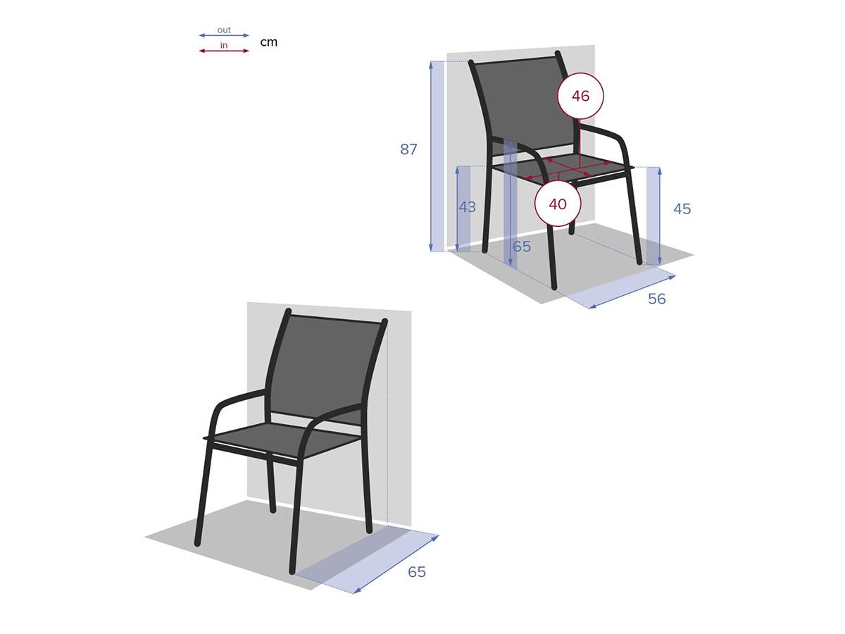Hesperide - Lot de 4 fauteuils de jardin en texaline Piazza Noisette/Tonka - Image 3