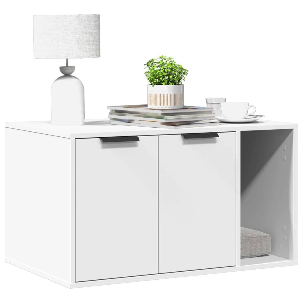 Vidaxl - Meuble de bac à litière pour chat blanc bois d'ingénierie vidaXL 857733 - Image 1