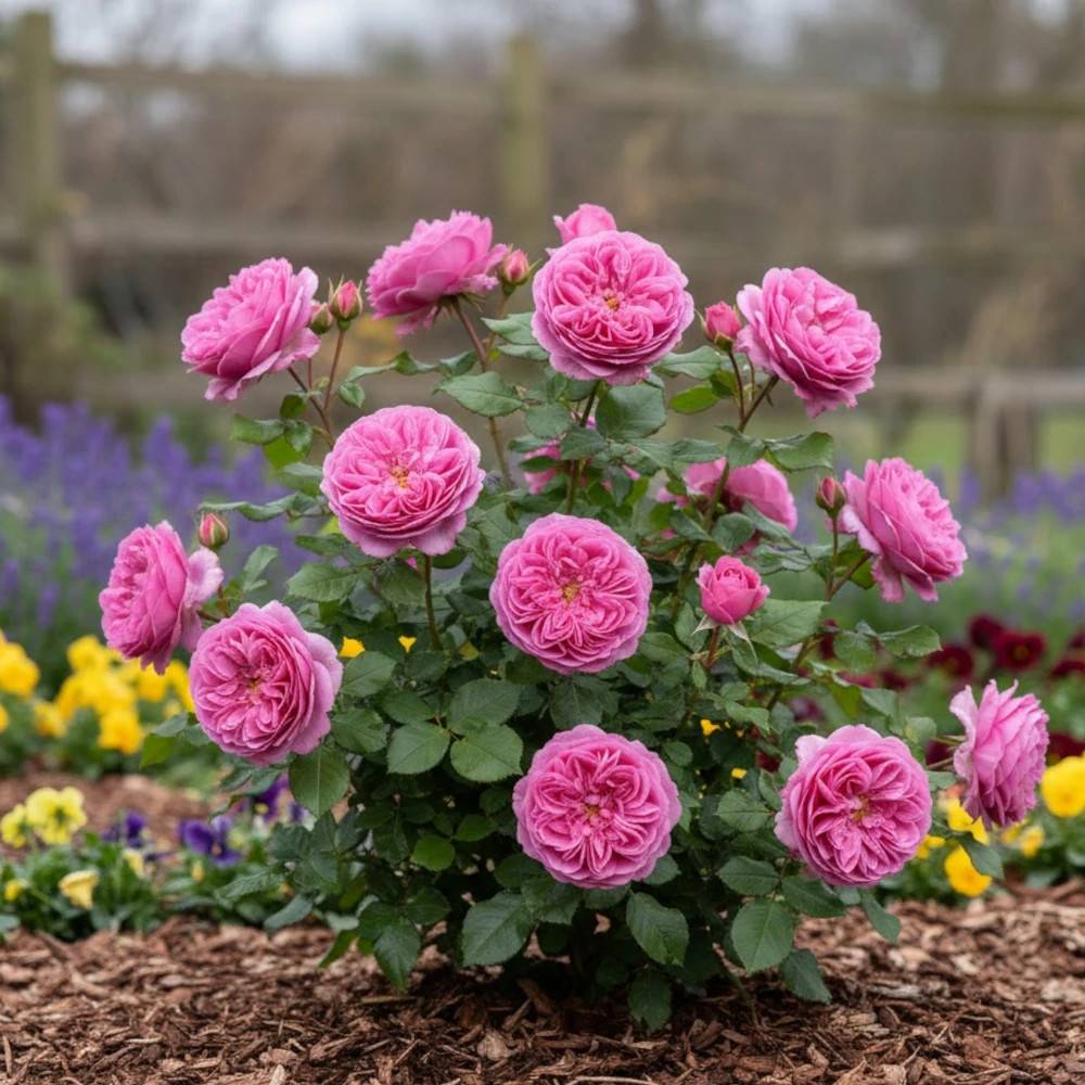 Rosier ancien Bernadette Lafont® 'Sauvachild' à fleurs Rose/ - feuillage Caduc - Pot de 3L - 20/40 cm - Image 1