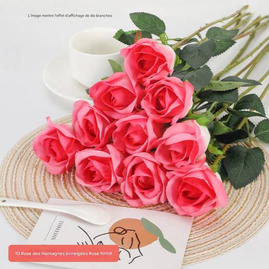 Roses Artificielles Roses - Lot de 2 - Décoration Élégante pour Mariage et Intérieur - Lytech - Image 5