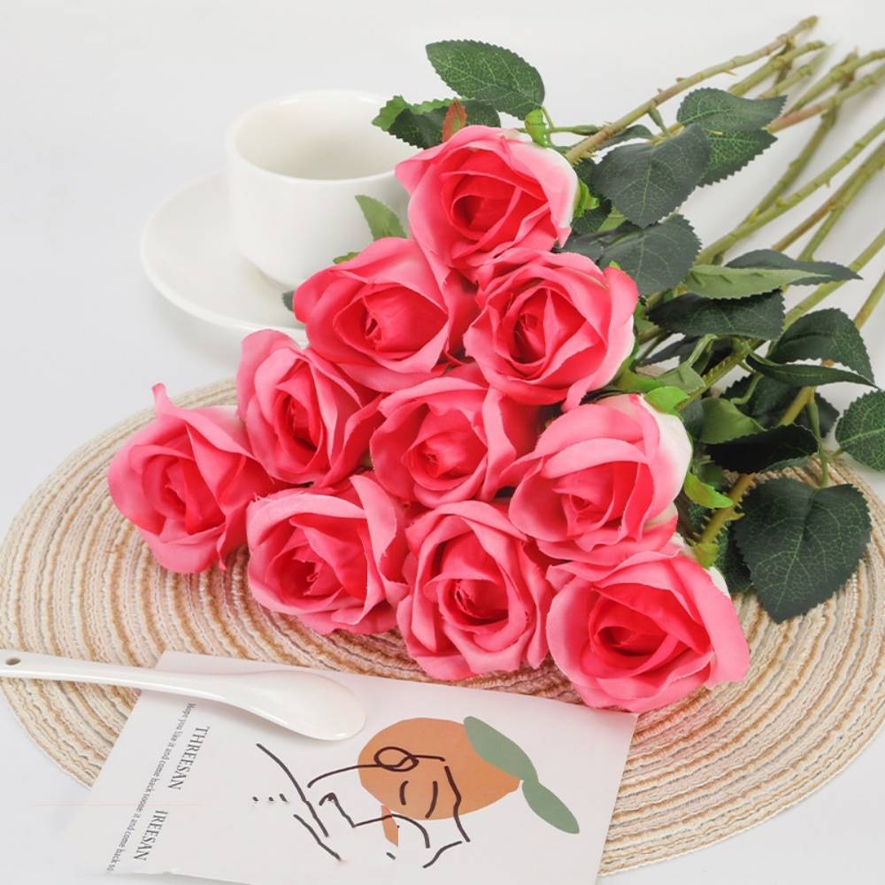 Roses Artificielles Roses - Lot de 2 - Décoration Élégante pour Mariage et Intérieur - Lytech - Image 1