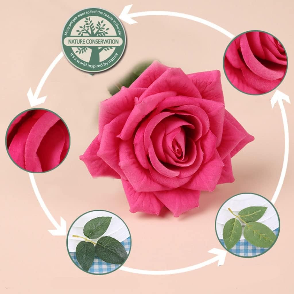 Roses Artificielles Roses - Lot de 2 - Décoration Élégante pour Mariage et Intérieur - Lytech - Image 3