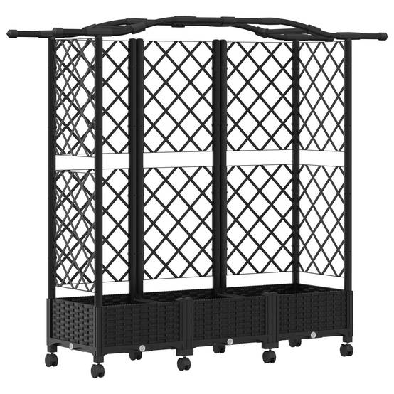ComfortXL - Potager surélevé en polypropylène pour balcon avec treillis et toit 163cm noir - ComfortXL Outdoor Living - Image 2