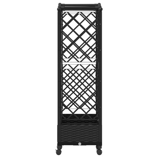 ComfortXL - Potager surélevé en polypropylène pour balcon avec treillis et toit 163cm noir - ComfortXL Outdoor Living - Image 4