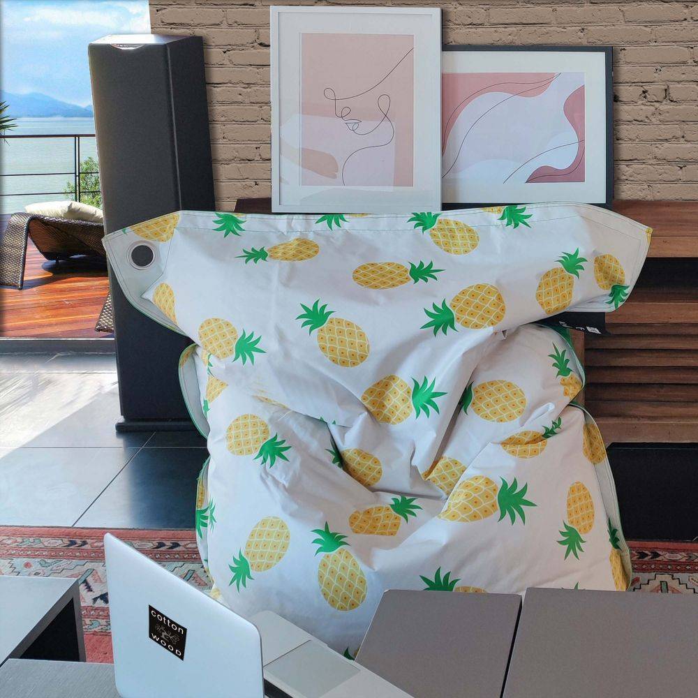 Jardindeco - Maxi coussin imprimé intérieur extérieur 110 x 130 cm Ananas - Image 2