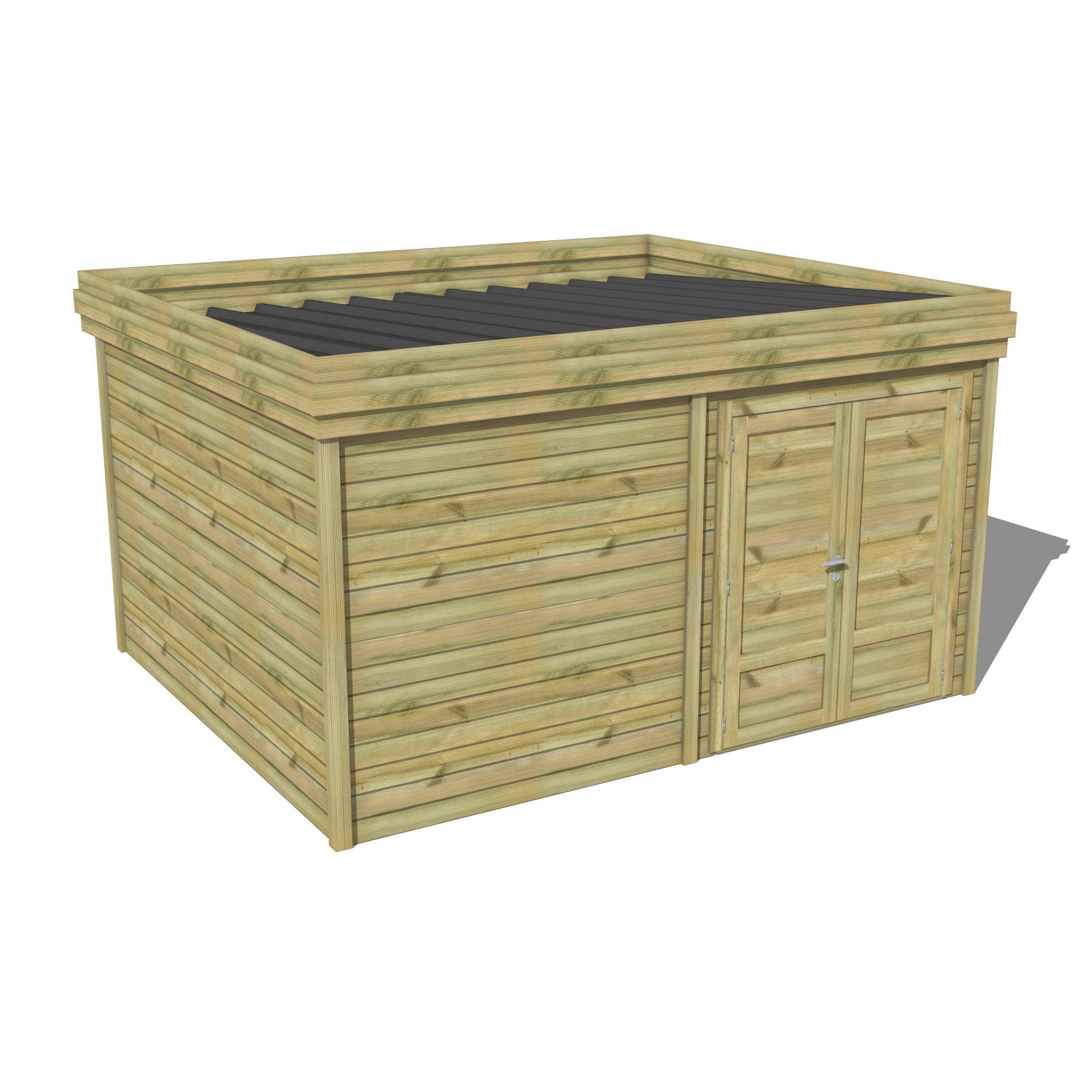 Abri Français - ABRI DE JARDIN bois Pin traité autoclave 27mm - 4,695x3,44m / 16m2 - Bac acier - Abri Français - Image 1