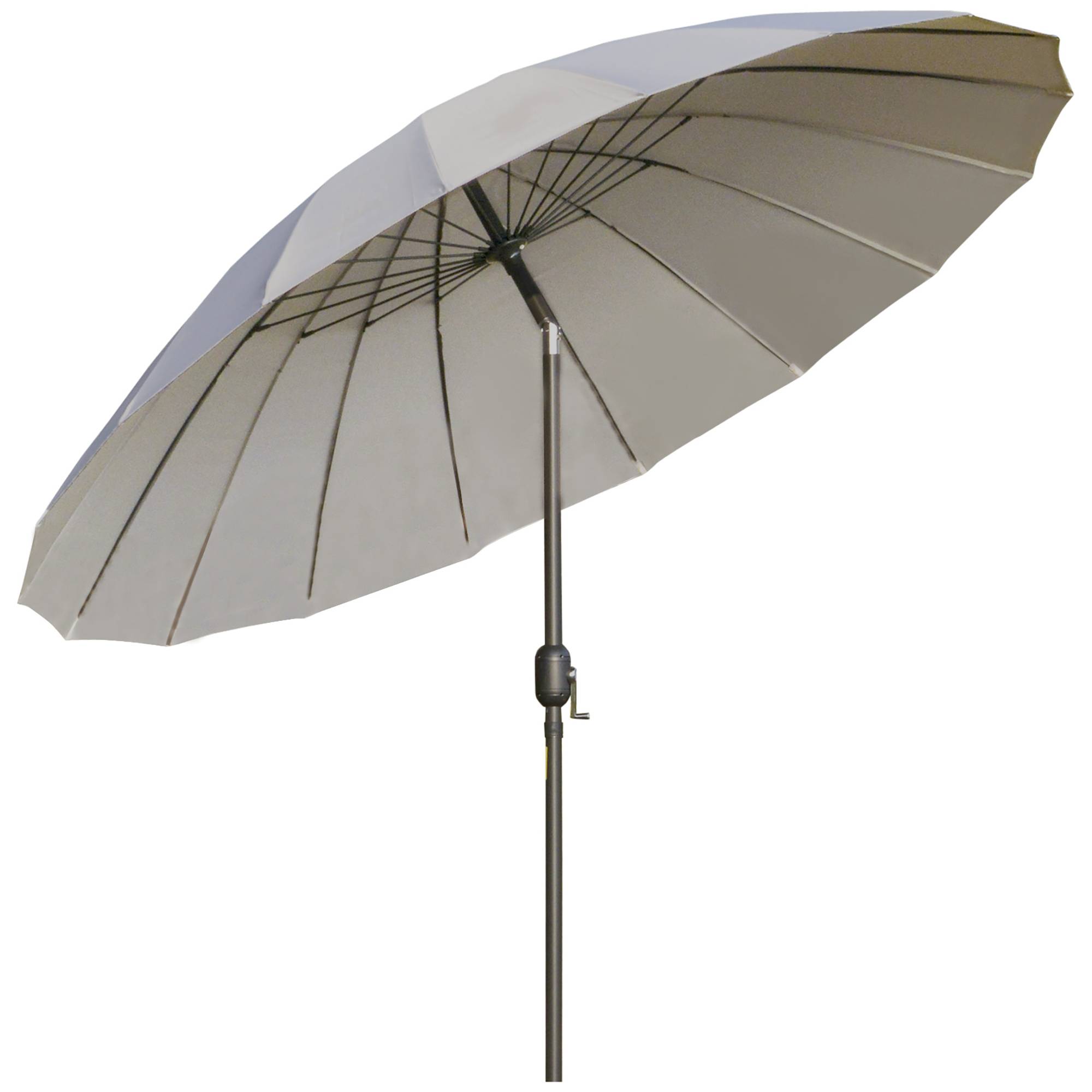 Parasol droit parasol de jardin inclinable rond 18 baleines manivelle - 250x250x240cm Métal Gris fr175 - Image 1