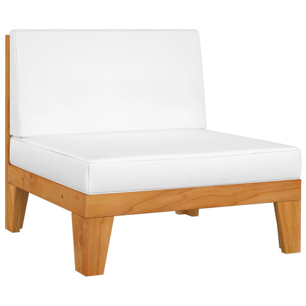 Helloshop26 - Salon de jardin meuble d'extérieur ensemble de mobilier 6 pièces avec coussins bois d'acacia solide - Image 4