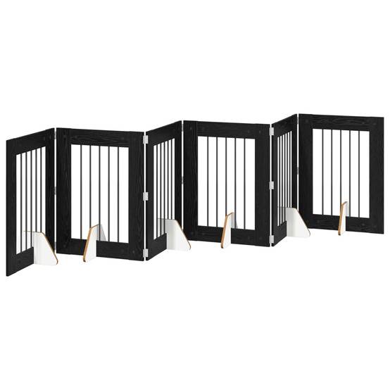 ComfortXL - Clôture chien intérieure bois modulable pliable 362cm finition chêne noir - ComfortXL Outdoor Living - Image 2