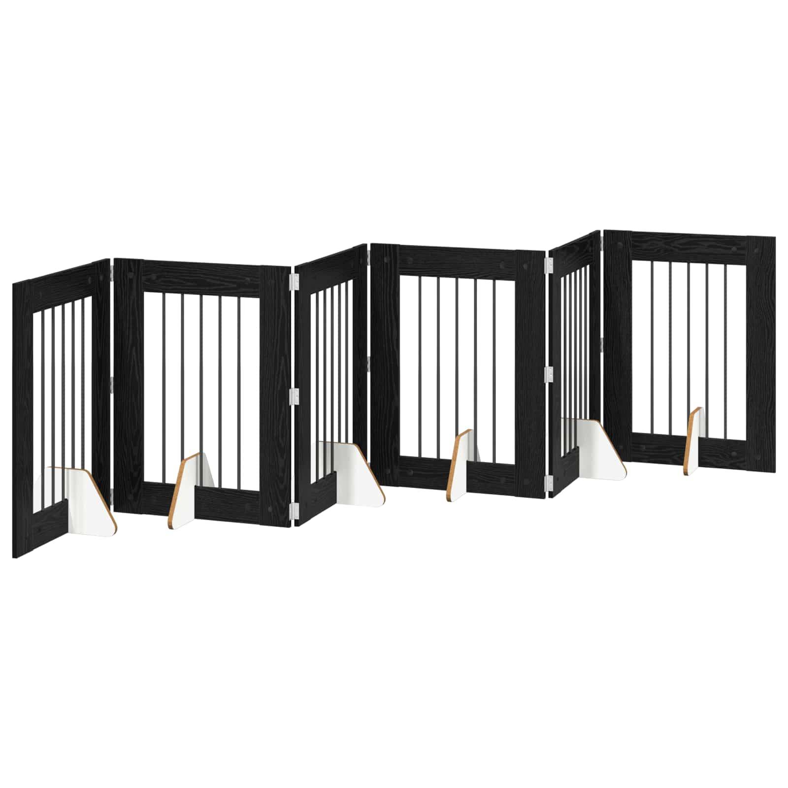 ComfortXL - Clôture chien intérieure bois modulable pliable 362cm finition chêne noir - ComfortXL Outdoor Living - Image 2