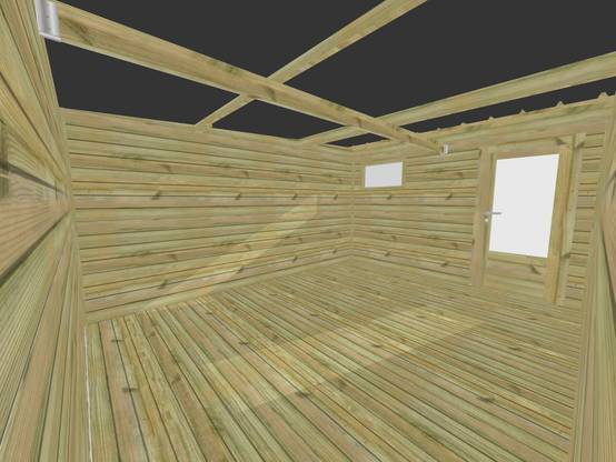 ABRI DE JARDIN bois autoclave 27mm - 5,44x4,34m / 24m2 - Bac acier - Plancher bois - Image 5