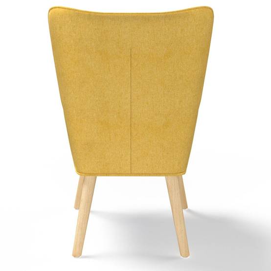 Fauteuil scandinave IVAR en tissu jaune - Image 4