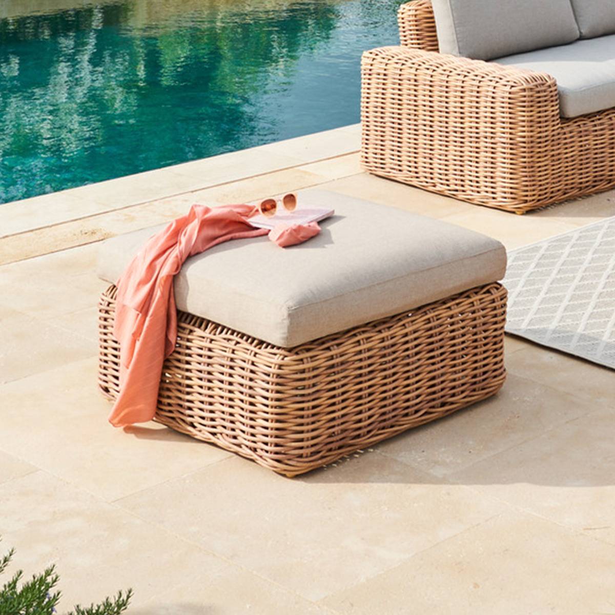 Hesperide - Pouf de jardin "Savinia tahini" en aluminium traité époxy Hespéride - Image 6