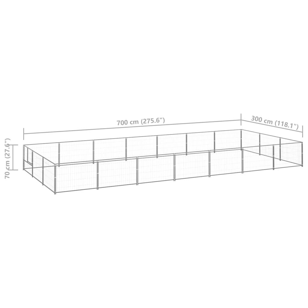 Vidaxl - Chenil Argenté 21 m² Acier vidaXL 3082139 - Image 3
