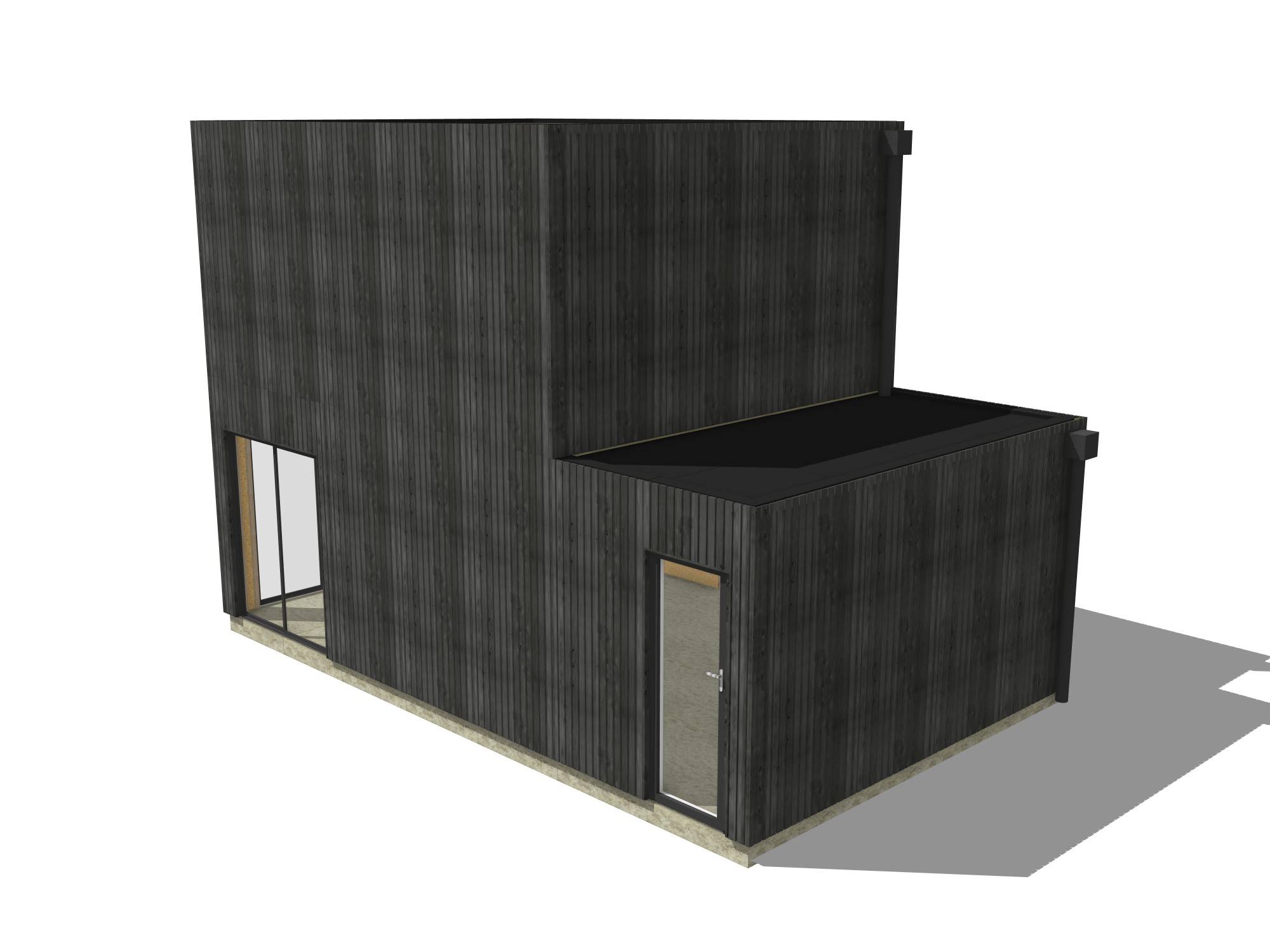 Studio de jardin RE2020 en bois 7,7 x 4,6 x 2,7 m / isolation RE2020 avec mezzanine et terrasse - Image 2
