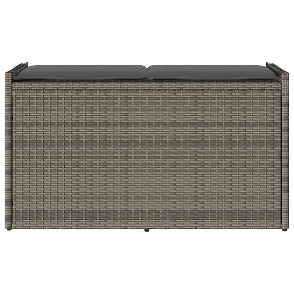 ComfortXL - Banc Coffre Rangement Extérieur Résine Tressée avec Coussin d'Assise pour Balcon 100 cm Gris – ComfortXL Outdoor Living - Image 4