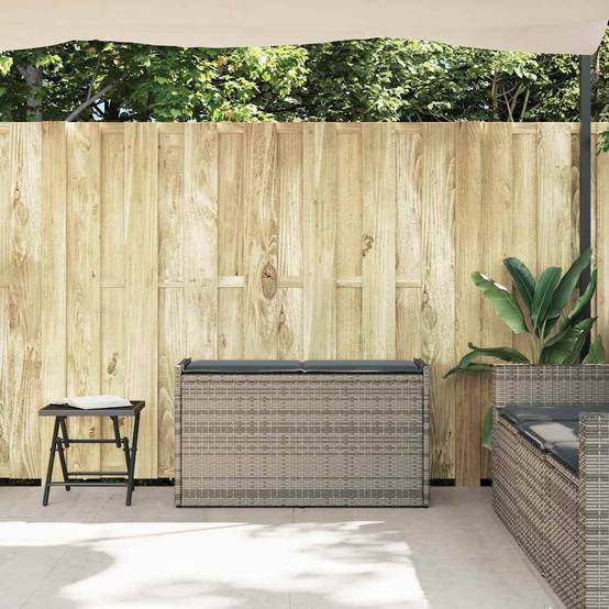 ComfortXL - Banc Coffre Rangement Extérieur Résine Tressée avec Coussin d'Assise pour Balcon 100 cm Gris – ComfortXL Outdoor Living - Image 3