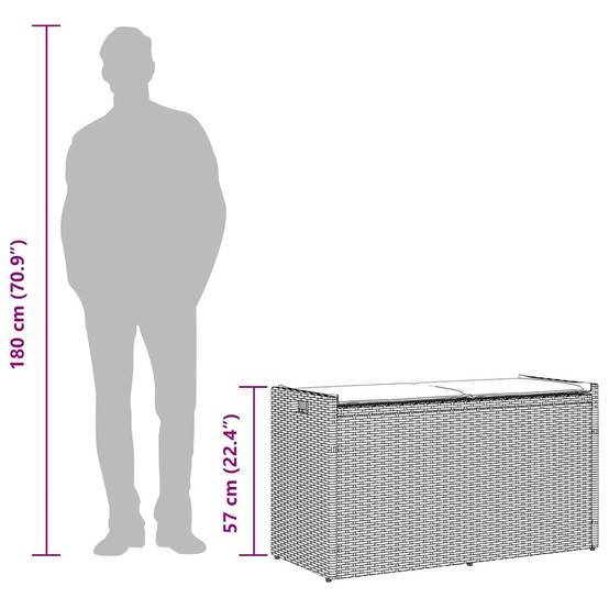 ComfortXL - Banc Coffre Rangement Extérieur Résine Tressée avec Coussin d'Assise pour Balcon 100 cm Gris – ComfortXL Outdoor Living - Image 7