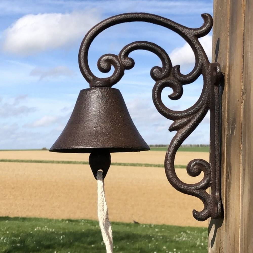 Chemin De Campagne - Cloche de jardin de porte ancienne fonte marron 17x21cm Chemin de campagne - Image 2