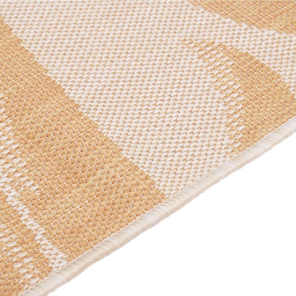 Tapis de Terrasse Motif Tropical Tissage Plat en PP Anti-UV Jaune 120x170 cm – ComfortXL Outdoor Living - Image 4