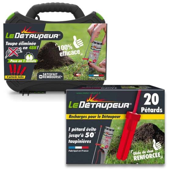 Kit Complet DETAUPEUR Valisette + 24 Recharges - Piège Anti Taupe Professionnel - Image 1