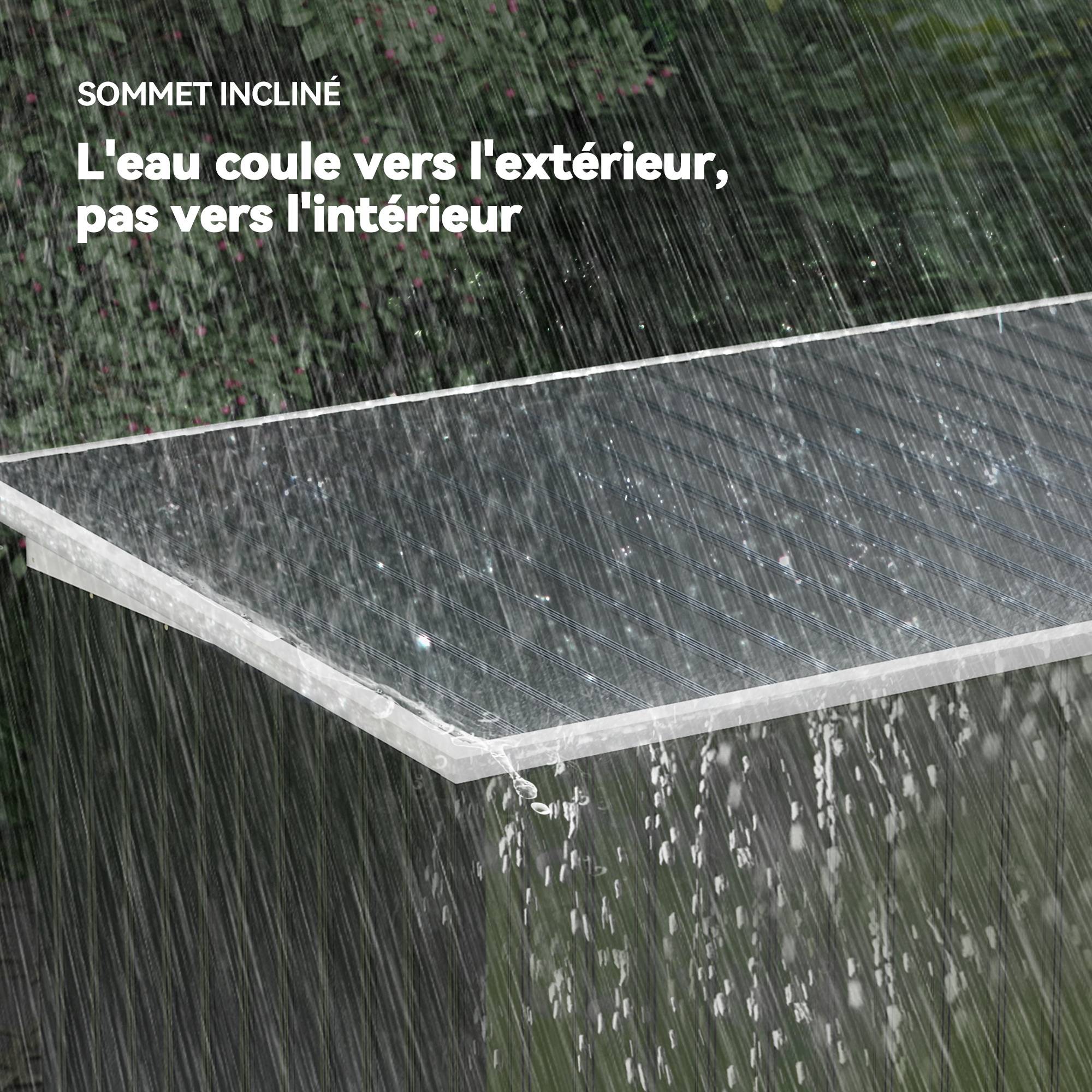 Abri de Jardin Acier Galvanisé XXL 3,6 m² avec Kit Fondation, 280 x 130 x 172 cm, Rangement Outils, Portes Coulissantes, Noir - Image 9