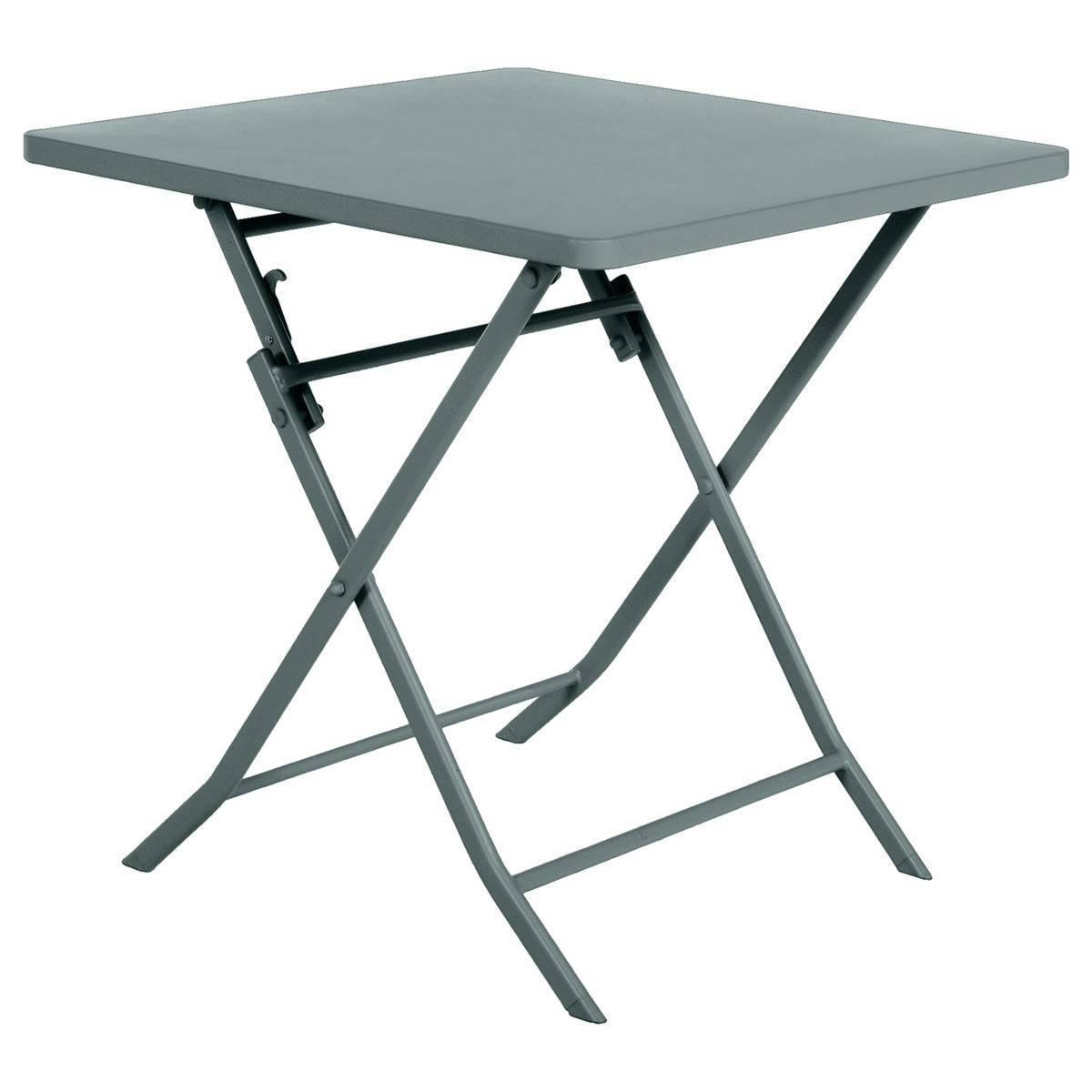 Hesperide - Table de jardin pliante carrée "Greensboro" vert jade 2 places en acier traité époxy Hespéride - Image 1