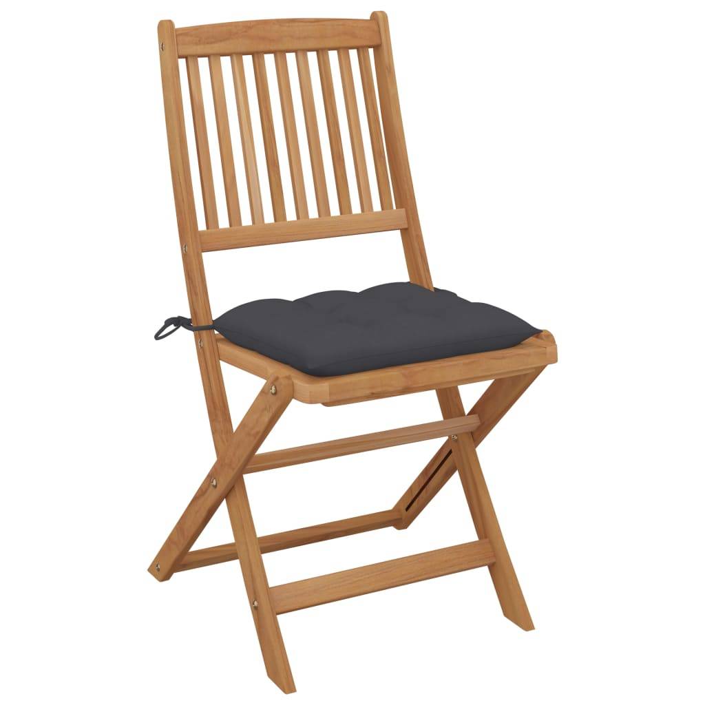 Chaises pliables bois d'acacia anthracite 44 x 50 x 88 cm - PANGIVO - Image 2