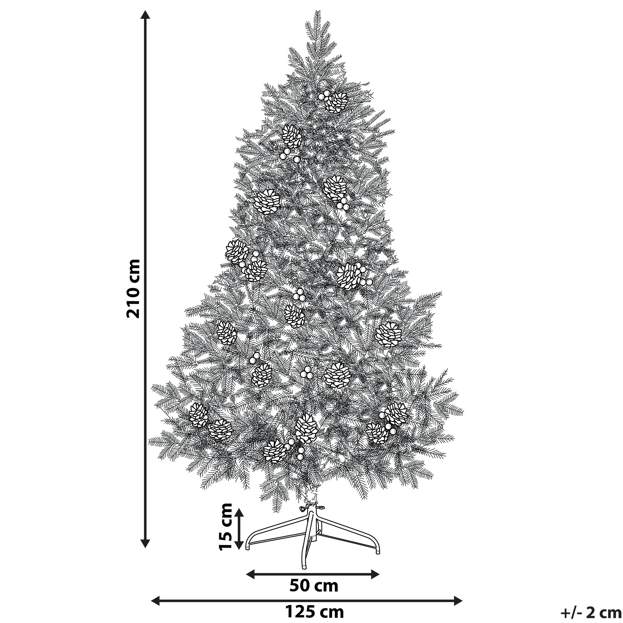 Beliani - Sapin de Noël PVC Vert PALOMAR - 125x125x210- Beliani - Image 3