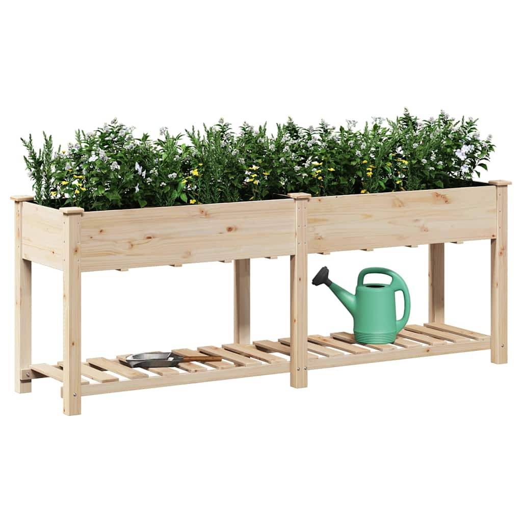 Cache-pot, Pot De Fleurs avec étagère Beige 203 x 53 x 76.5 cm g368 - Image 3