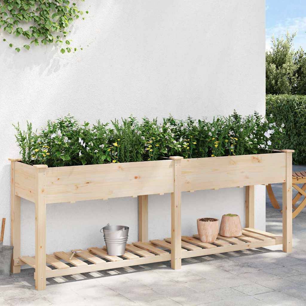 Cache-pot, Pot De Fleurs avec étagère Beige 203 x 53 x 76.5 cm g368 - Image 4