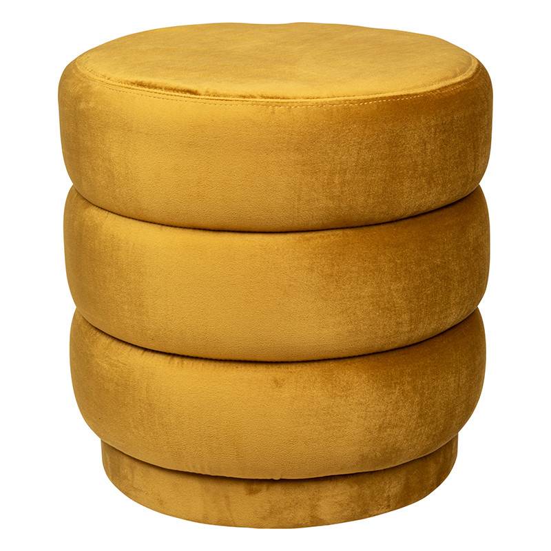 Pouf en velours ocre Sinan Atmosphera - Image 1