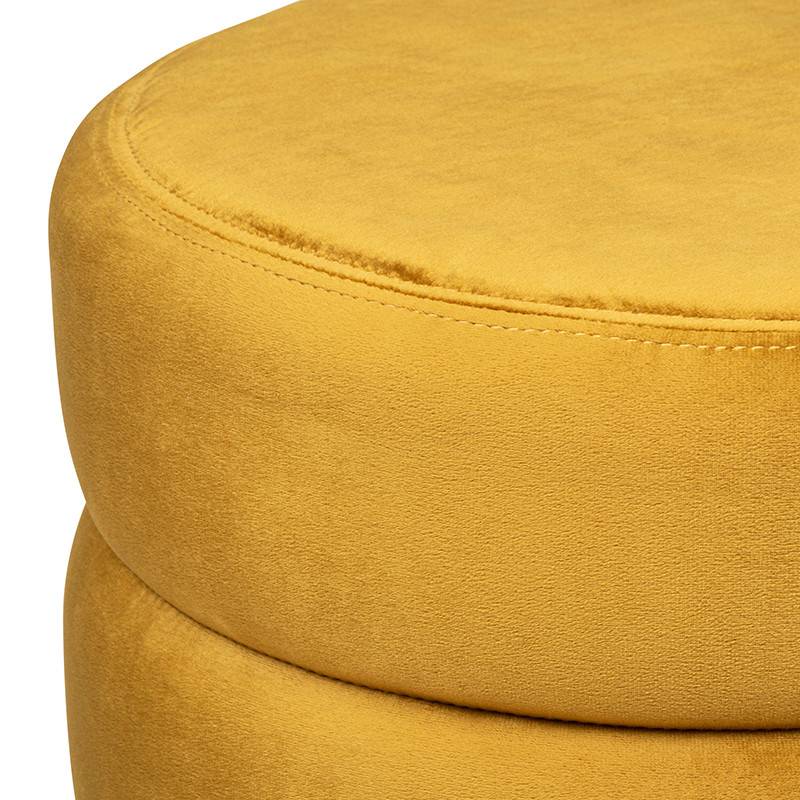 Pouf en velours ocre Sinan Atmosphera - Image 2