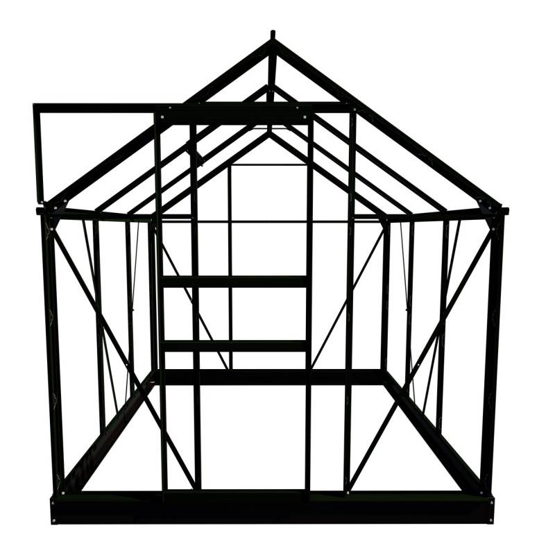 Halls - Serre en polycarbonate 3,8 m² - Popular 66, noir - Halls - Image 2