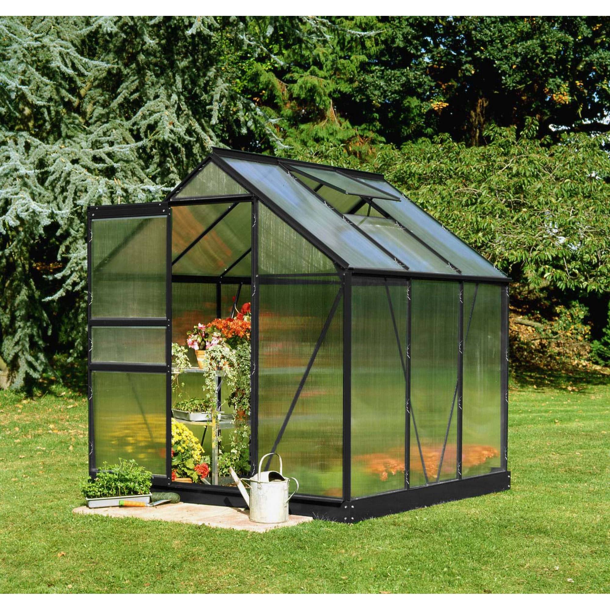Halls - Serre en polycarbonate 3,8 m² - Popular 66, noir - Halls - Image 1