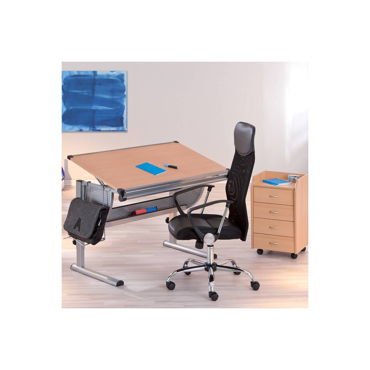 Fauteuil de Bureau à Roulettes "Work" 121cm Noir - Image 8