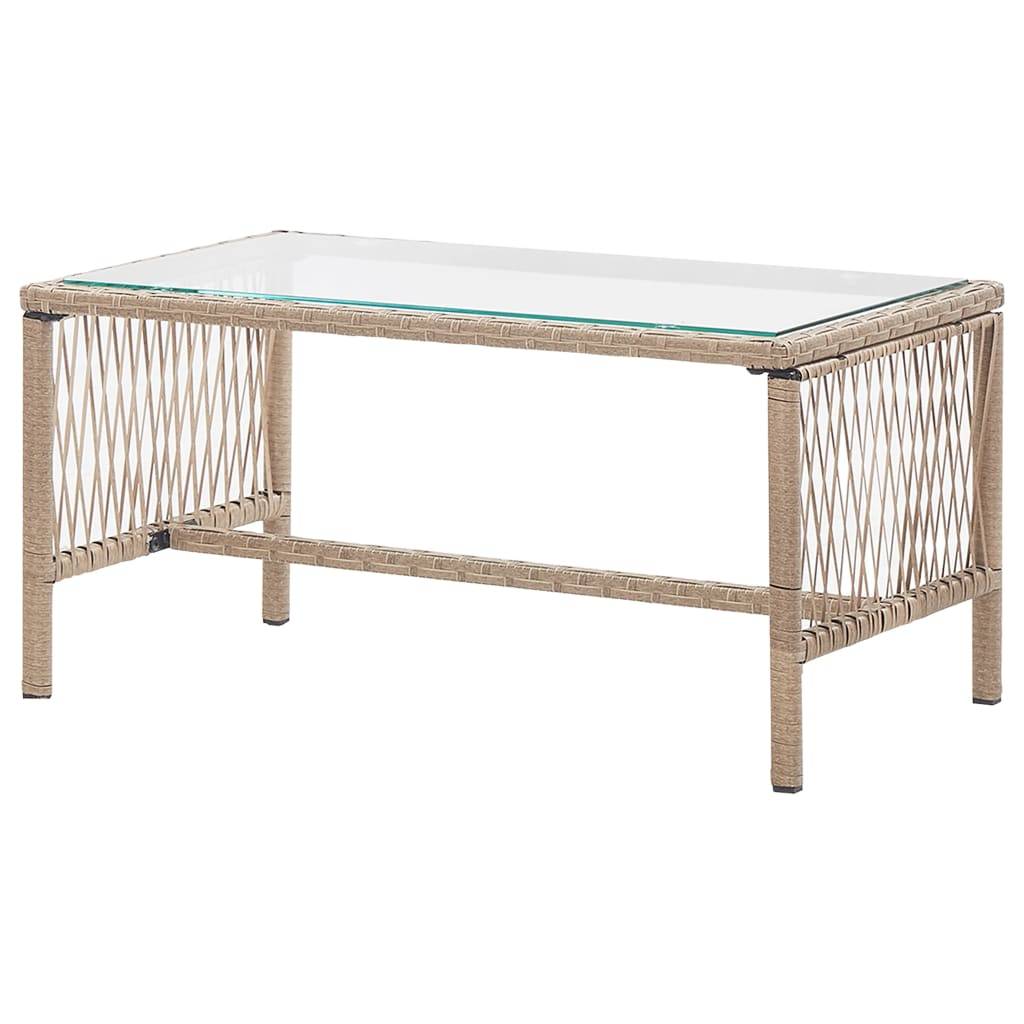 Helloshop26 - Salon de jardin meuble d'extérieur ensemble de mobilier 4 pièces avec coussins résine tressée beige - Image 6