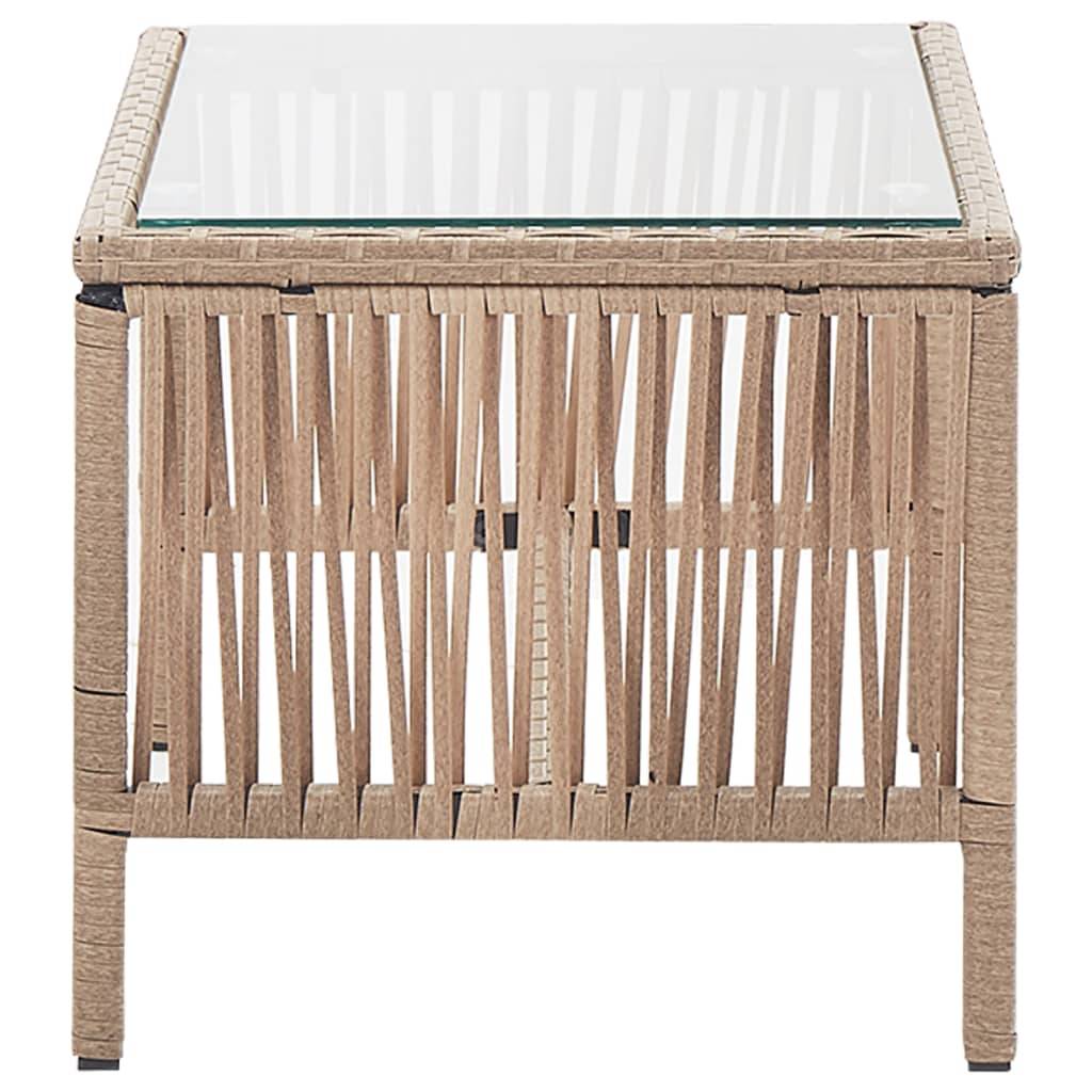 Helloshop26 - Salon de jardin meuble d'extérieur ensemble de mobilier 4 pièces avec coussins résine tressée beige - Image 5